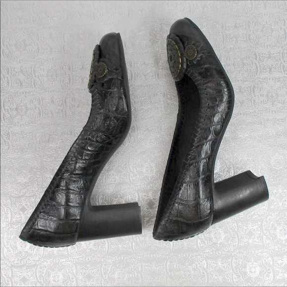 JACK ROGERS Marlow Pinwheel Block Heel Pumps Size 5 1/2 - Picture 6 of 10